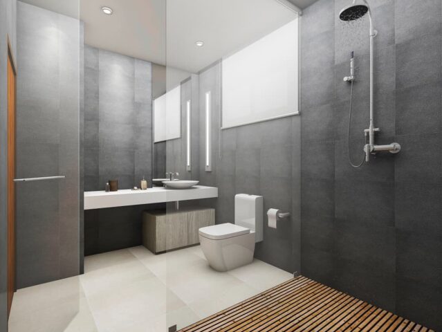 salle de bain avec douche moderne
