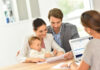 Family meeting real-estate agent for house investment