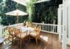 terrasse avec un salon de jardin vintage
